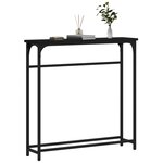 vidaXL Table console noir 75x19 5x75 cm bois d'ingénierie