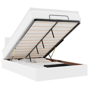 vidaXL Cadre de lit ottoman et matelas blanc pur 120x200 cm similicuir