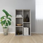 vidaXL Bibliothèque/Buffet Gris béton 50x25x80 cm Bois d’ingénierie
