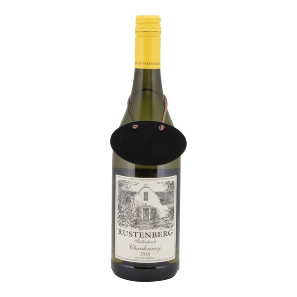 6 étiquettes ardoise pour bouteille de vin + feutre craie
