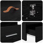 vidaXL Cadre de lit Chêne noir 70 x 190 cm Bois d'ingénierie