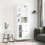 vidaXL Buffet haut Blanc 69 5x34x180 cm Bois d'ingénierie