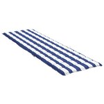 vidaXL Coussin de chaise longue rayures bleues/blanches tissu oxford