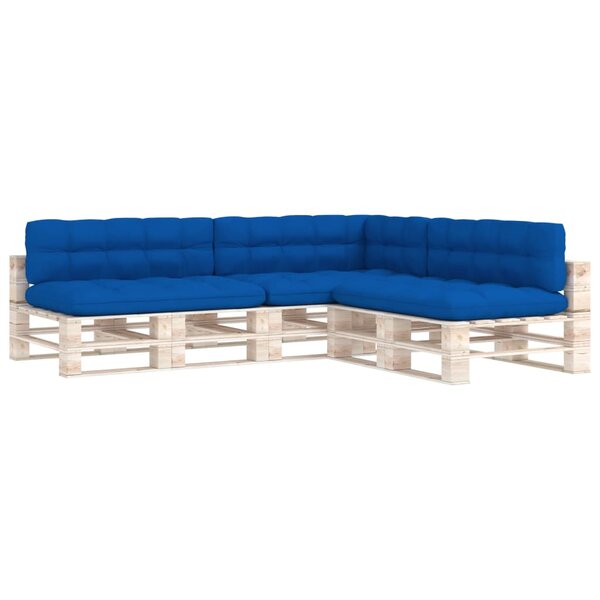vidaXL Coussins de canapé palette lot de 7 Bleu royal