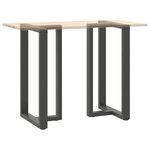 vidaXL Pieds de table de bar en T  2 pièces  anthracite  60 x 35 x (100-101) cm  acier