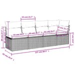 vidaXL Canapé de jardin 4 places avec coussins gris résine tressée