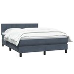 vidaXL Sommier à lattes de lit et matelas gris foncé 160x210cm velours