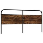 vidaXL Tête de lit chêne fumé 200 cm acier et bois d'ingénierie