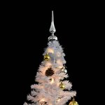vidaXL Arbre de Noël artificiel pré-éclairé avec boules blanc 150 cm