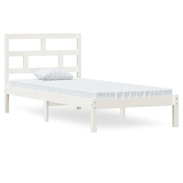 vidaXL Cadre de lit Blanc Bois de pin massif 90x200 cm