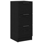 vidaXL Buffet en chêne noir avec tiroir Chêne noir 30 x 30 x 70 cm