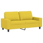 vidaXL Ensemble de canapés 3 Pièces jaune clair tissu