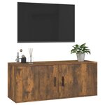 vidaXL Meuble TV mural Chêne fumé 100x34 5x40 cm