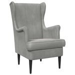 vidaXL Fauteuil Gris clair Velours