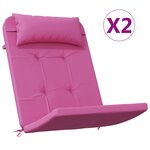vidaXL Coussins de chaise adirondack lot de 2 rose tissu oxford