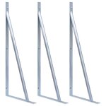 vidaXL Supports pour poteau de clôture 3 Pièces Acier galvanisé