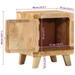 vidaXL Table de chevet 40x32x46 cm bois de manguier massif brut
