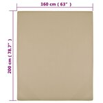 vidaXL Drap-housse Jersey Taupe 160x200 cm Coton
