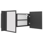 vidaXL Armoire de salle de bain à miroir LED Gris 100x12x45 Acrylique