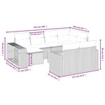 vidaXL Salon de jardin 11 Pièces avec coussins beige résine tressée
