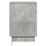 vidaXL Meuble de chevet avec éclairage LED Béton gris 39x34 5x50 cm