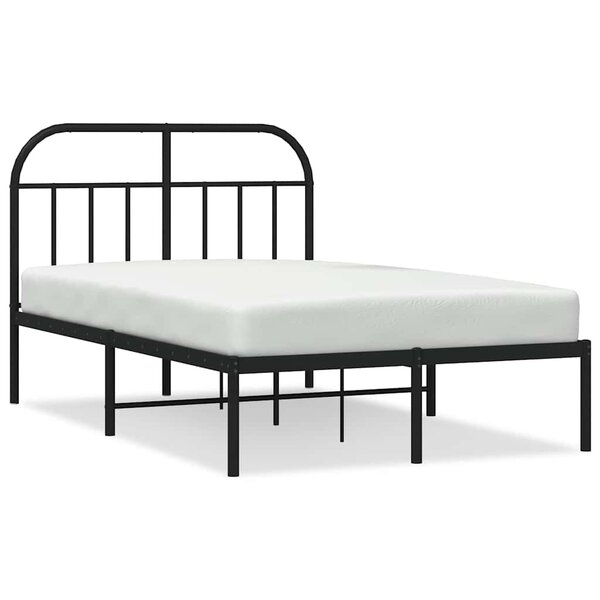 vidaXL Cadre de lit métal sans matelas avec tête de lit noir 120x200cm