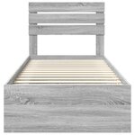 vidaXL Cadre de lit Gris Sonoma 90 x 200 cm Pin massif