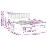 vidaXL Cadre de lit Chêne artisanal 180 x 200 cm Bois d'ingénierie