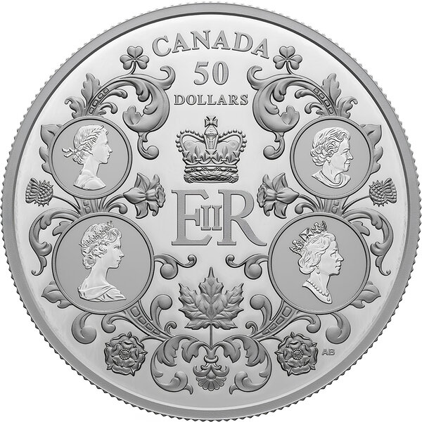Pièce de monnaie en argent 50 dollars g 157.6 millésime 2023 queen elizabeth ii s reign