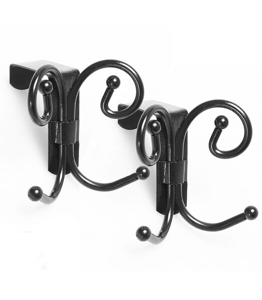 Porte manteau pour porte imitation fer forgé - Lot de 2