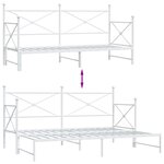 vidaXL Lit de jour avec gigogne sans matelas blanc 75x190 cm