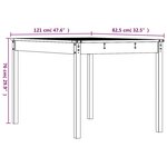 vidaXL Table de jardin 121x82 5x76 cm bois massif de pin