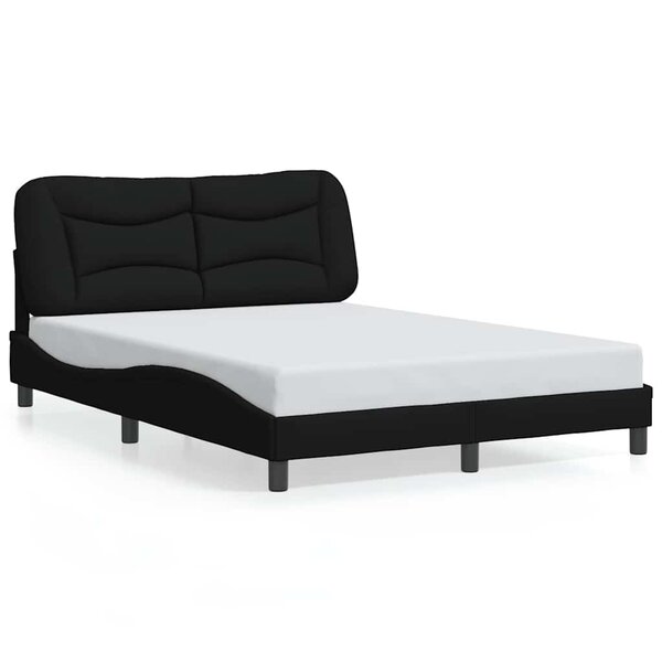 vidaXL Cadre de lit sans matelas Hvar noir 140x200 cm tissu