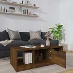 vidaXL Table basse chêne fumé 102x50x36 cm bois d'ingénierie