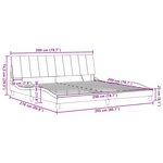 vidaXL Cadre de lit sans matelas gris clair 200x200 cm tissu
