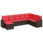 vidaXL Salon de jardin 8 Pièces avec coussins marron résine tressée