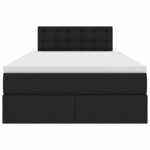 vidaXL Lit avec rangement et LED avec matelas Noir 120 x 200 cm tissu