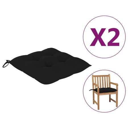 vidaXL Coussins de chaise 2 Pièces noir 50x50x7 cm tissu oxford