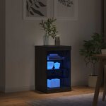 vidaXL Buffet LED Chêne noir 41 x 37 x 67 cm Bois d'ingénierie
