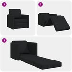 vidaXL Canapé-lit 2 en 1 Noir 74x77x81 cm Tissu