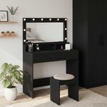 vidaXL Table de Toilette avec étagère Chêne noir 100 x 41 x 135 cm