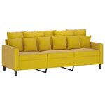 vidaXL Canapé à 3 places avec repose-pieds jaune 180 cm velours