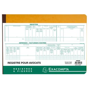 Piqûre Recettes Et Dépenses - Avocats - Texte Fr - 80 Pages - Exacompta