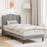 vidaXL Cadre de lit avec tête de lit Gris clair 90 x 190 cm Velours