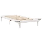 vidaXL Cadre de lit avec tables de chevet Blanc 75 x 190 cm Blanc