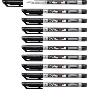 Stylo Feutre Permanent Write-4-all Pointe Fine 0 7 mm Noir x 10 STABILO