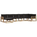 vidaXL Ensemble de canapés d'extérieur 7 pc Blanc et noir