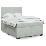vidaXL Sommier à lattes de lit et matelas Gris clair 140x190cm Velours