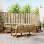 vidaXL Ensemble de canapés d'extérieur 7 Pièces Naturel et Beige