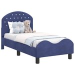 vidaXL Cadre de lit pour tout-petit avec tête de lit Bleu police